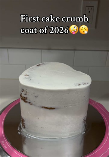 6 Inch Heart Cake Crumb Coat Tutorial