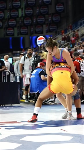 Taina Fernandez: one match done, straight to the next. 🏃‍♀️💨 90 seconds of greatness, two divisions, two mats, zero hesitation. #Fargo2025 | USA Wrestling