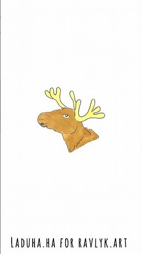 🦌 Simple and Fun Tutorial 🌲 Draw an Elk in Minutes with RavlykArt ▶️#shorts #drawing #RavlykArt