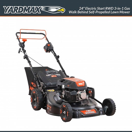 Reviews for YARDMAX 24 in. 201cc Electric Start SELECT PACE 6 Speed CVT High Wheel RWD 3-in-1 Gas Walk Behind Self Propelled Lawn Mower | Pg 1 - The Home Depot