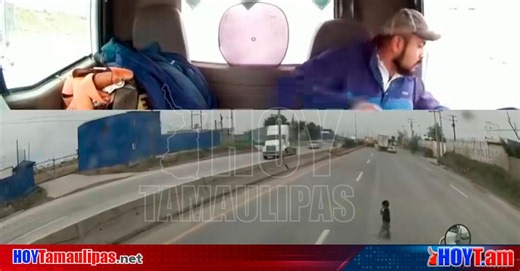 VIDEO: Trailero salva a niño de ser atropellado en carretera de Nuevo Laredo