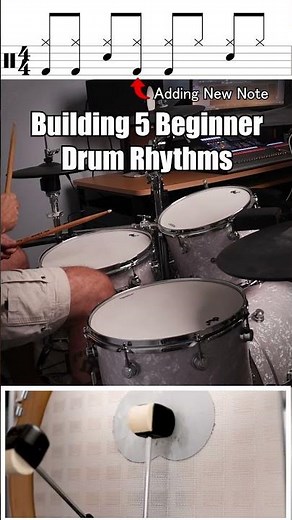 5 Beginner Drum Rhythms #drumrhythm #beginnerdrumlessons #creativdrums
