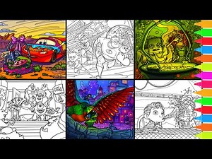 Coloring Lightning Mcqueen, The Incredibles, Brave, Monsters University | Disney Coloring Pages