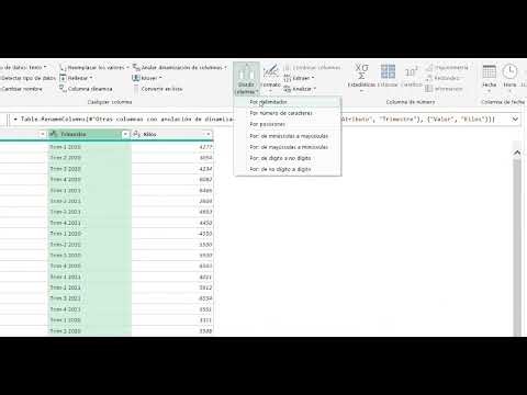 Desdinamizar columnas en Power Query.