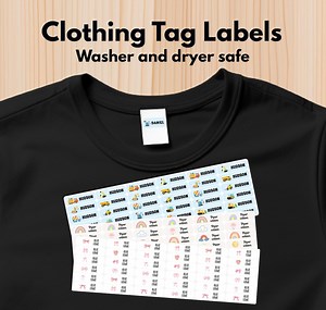 102 Clothing Tag Labels, Washer and Dryer Safe , Back to School Name Labels, School Supplies, Customized Labels, Dishwasher Safe Stickers - Etsy