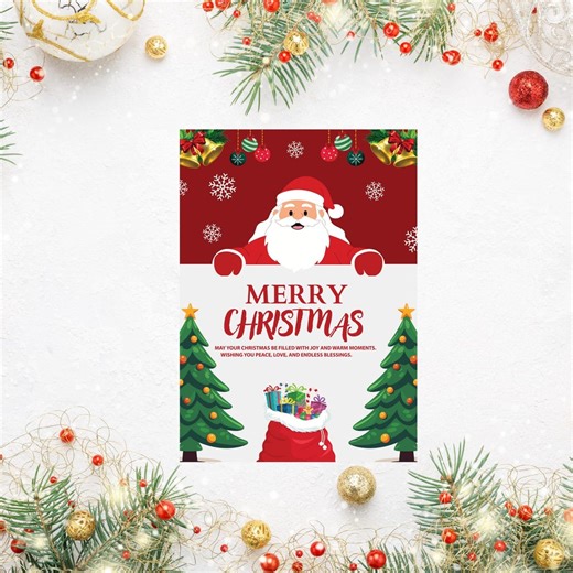 Printable Christmas Card, Instant Download Merry Christmas Greeting, Digital Xmas Wishing Card JPEG, High-resolution Holiday Print - Etsy