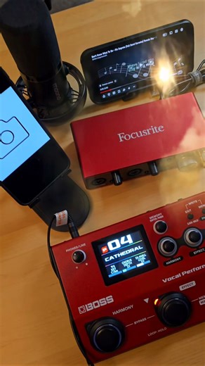Boss VE22 to Focusrite to phone for Recording and Streaming coming up