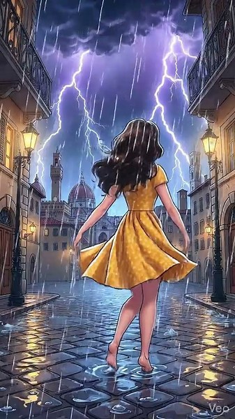 Mia Dancing in the Rain ⚡💃 | Happiness in Simple Things #shorts