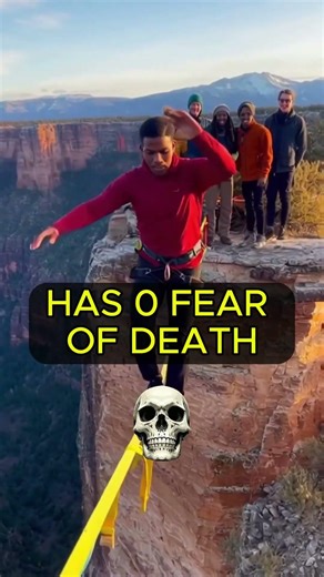 This slackline stunt is absolutely insane #extreme #shorts