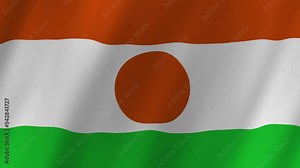 Niger flag waving animation. seamless loop animation flag video waving in wind. suitable for videos independence day or other holidays