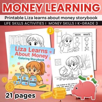 Learn About Money Coloring Storybook, Life Skill Activities, Financial Literacy