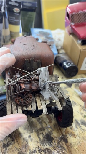 Алексей on Instagram: "Добавляю детали на RC модель пикапа #handmade #hobby #paintingmodels #хэндмейд #диорама"