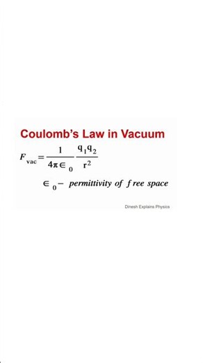 ⚡ Coulomb's Law Formula & Constants | Physics Short