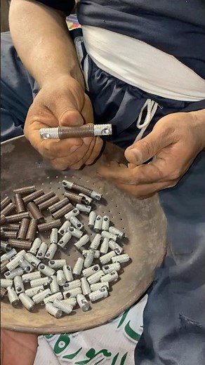 Fixing Double-Sided Nut on Spring | Spring Assembly Process -industrial production #shorts