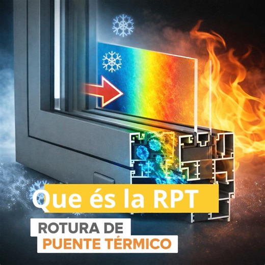 Cris Metal on Instagram: "✨ ¿Qué es la RPT (Rotura de Puente Térmico)? ✨ Es una tecnología que separa el interior y el exterior de los perfiles de aluminio mediante un material aislante (poliamida) ❄️🔥. Así se evita que el frío o el calor del exterior entren en tu hogar. 💡 ¿Qué beneficios aporta? ✔ Mayor aislamiento térmico ✔ Ahorro energético en calefacción y aire acondicionado ✔ Evita condensaciones, humedades y moho ✔ Más confort durante todo el año La Rotura de Puente Térmico (RPT) no solo