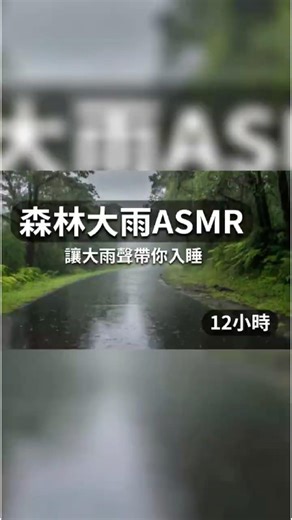 沒有廣告沒有打擾 只有12小時大雨聲陪你睡 #ASMR #睡眠音樂 #白噪音