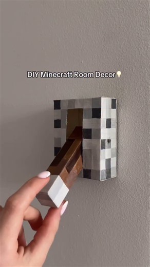 Polina on Instagram: "DIY Minecraft Lever Light Switch💡 #Minecraft #diy #roomdecor"