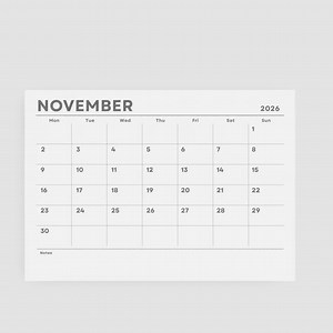 2026 Calendar Big Number 2026 Monthly Planner Easy to Read Landscape Sunday & Monday Start Wall Calendar PRINTABLE PDF Agenda A4 US Letter - Etsy