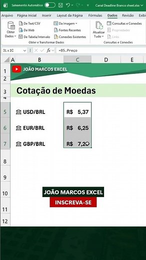 How to Automate Currency Quotations in Excel in Seconds (Step-by-Step) #excel