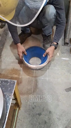 ‏‎This is how we layout and Fit-up the 10"X10"X6" ECC reducer and flange. #fabrication #steel #pipe #highlights‎‏ الجزء ‏4‏ | Christopher Rejano