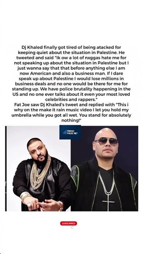 DJ Khaled Speaks on Palestine — Fat Joe Fires Back 😳 #DJKhaled #FatJoe #HipHopDrama #Shorts