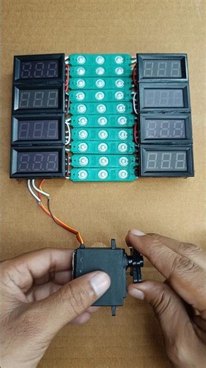 Ten LED & Eight Voltmeter Powered by Servo Gear Motor — Hand Energy