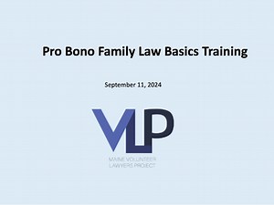 VLP Pro Bono Family Law Basics Training -- September 11, 2024