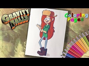 Gravity Falls Coloring Book for kids. Coloring Wendy Corduroy