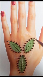 Stylish mehndi design trick with leaves and dots#mehndi #viral #shorts #trending #simplemehndi