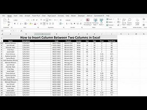 How to Insert a Column Between Two Columns in Excel (Step-by-Step)