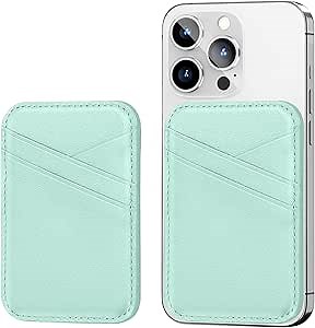 Miroddi Genuine Leather Magnetic Phone Wallet for iPhone 16/15/14/13/12 Series, 3 Card Slots, RFID Blocking, Green