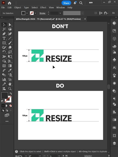 Adobe Illustrator 2026 - Tips for accurately adjusting font size in Logo Design #ducthangds