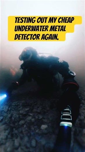 Using my cheap underwater detector Check out my review video. #metaldetecting #scuba