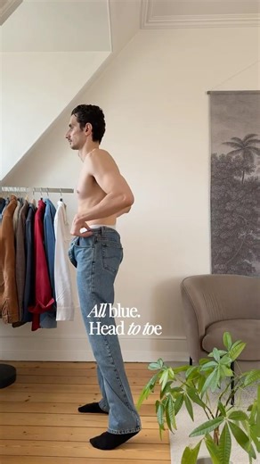 Simple all blue spring outfit #mensfashion #denim #ootd #fitspo #fashion