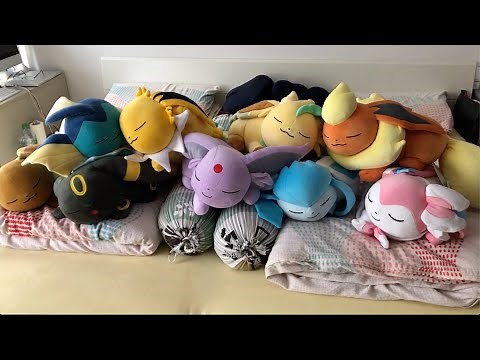 Big Pokemon Center Sleepy Plushies: All 9 Eeveelutions Cushions