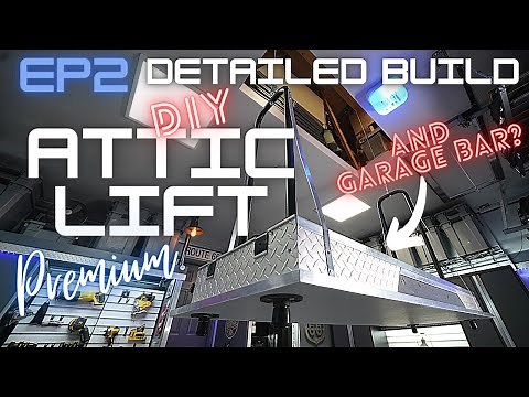 Building A DIY Garage Attic Lift And Dream Garage Bar! - Episode 2 By Abraz House