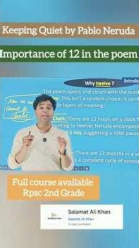 Keeping Quiet by Pablo Neruda ( Importance of Number -12)