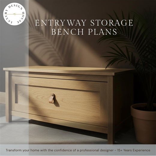 DIY Modern Storage Bench Plans | Entryway Bench With Drawer | Woodworking Digital Download - Etsy