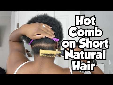 Using a Hot Comb on my Blow-Dried Short Natural 4C Hair