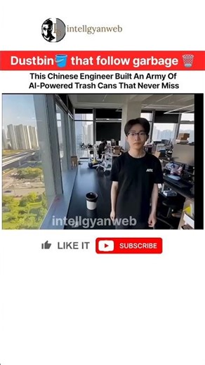 dustbin that's follow garbage 🗑️|technology to manage garbage