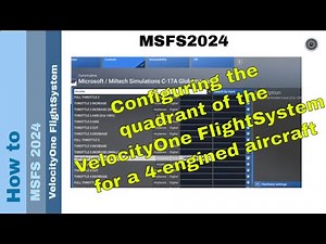 MSFS 2024 - VelocityOne FlightSystem - Quadrant configuration 4-engines aircrafts