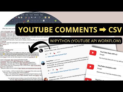 YouTube Comments to CSV (✓ Official YouTube API, ✘ scraping) w Python