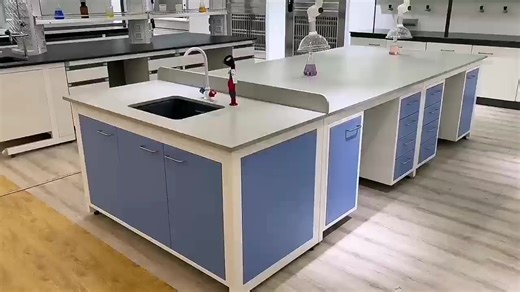 Mobile Laboratory Bench Furniture with Storage Cabinet Chemical Lab Work Table