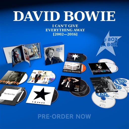 Parlophone Records announces David Bowie's I CAN’T GIVE EVERYTHING AWAY (2002–2016), the latest in the award-winning box set series chronicling Bowie’s legendary career. Out September 12, the set includes remastered albums, unreleased tracks, and a full live show from Montreux Jazz Festival. Pre-order here: https://davidbowie.lnk.to/era6 | RHINO