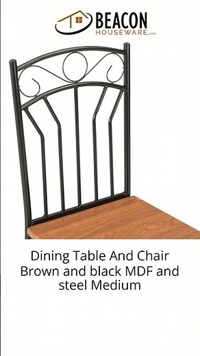 Dining Table And Chair Brown and black MDF and steel Medium