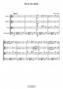Deck the Halls (Traditional) - Cello Sheet Music