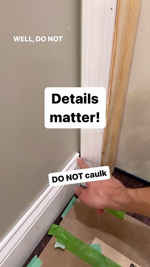 How would you’ve done this? 🤷‍♂️ Trim work can put you in some awkward situations, but you just have to make it look good… or at least try haha In this case the base met the casing of the door creating a crevice (DO NOT JUST CAULK IT)… to solve this I simply notched the baseboard using my miter saw and it’s depth setting feature (After some thought, you could just cut most of it away) Then I cleaned up the cuts with my chisel! Let me know what you think! And don’t forget to follow for more DIY 