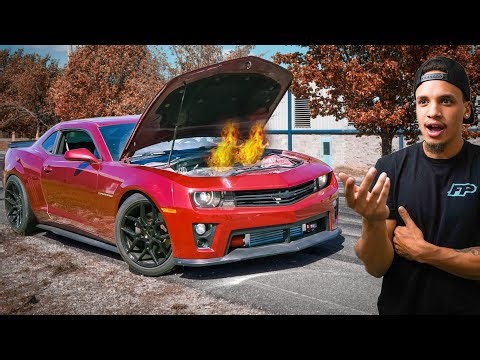 Burnouts until my 1000HP Camaro ZL1 CAUGHT ON FIRE!