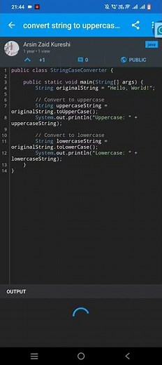 # convert string into uppercase and lowercase # java programming ❤️💕