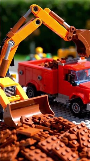 Lego Bulldozer, Excavator & Truck in Action! 🚧🔥 | Epic Construction Short#Lego #LegoConstructio